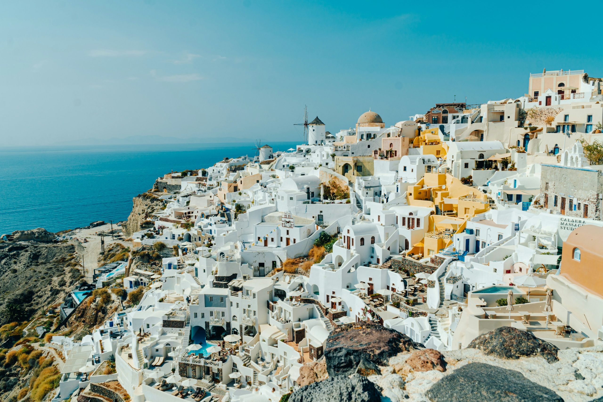 photo maisons blanches santorin